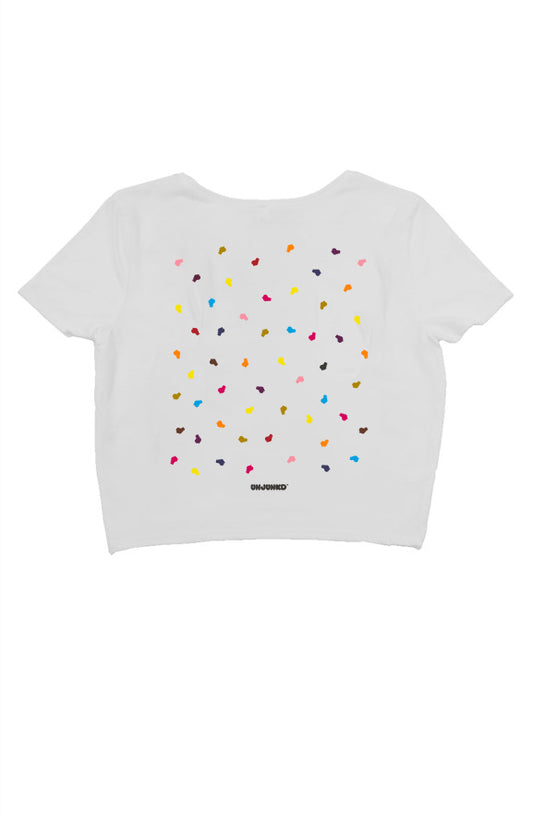 Your Next Obsession Smiley Crop Tee- White