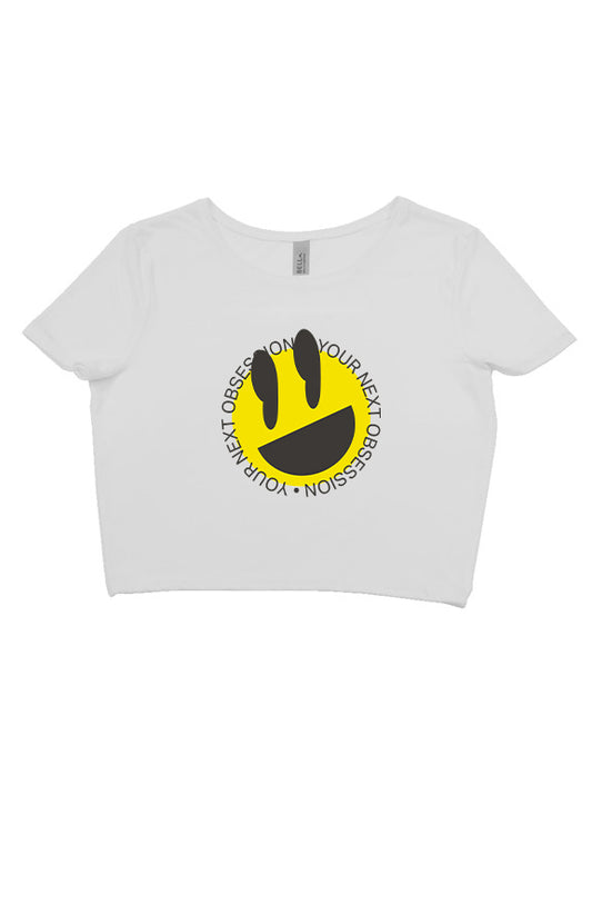 Your Next Obsession Smiley Crop Tee- White
